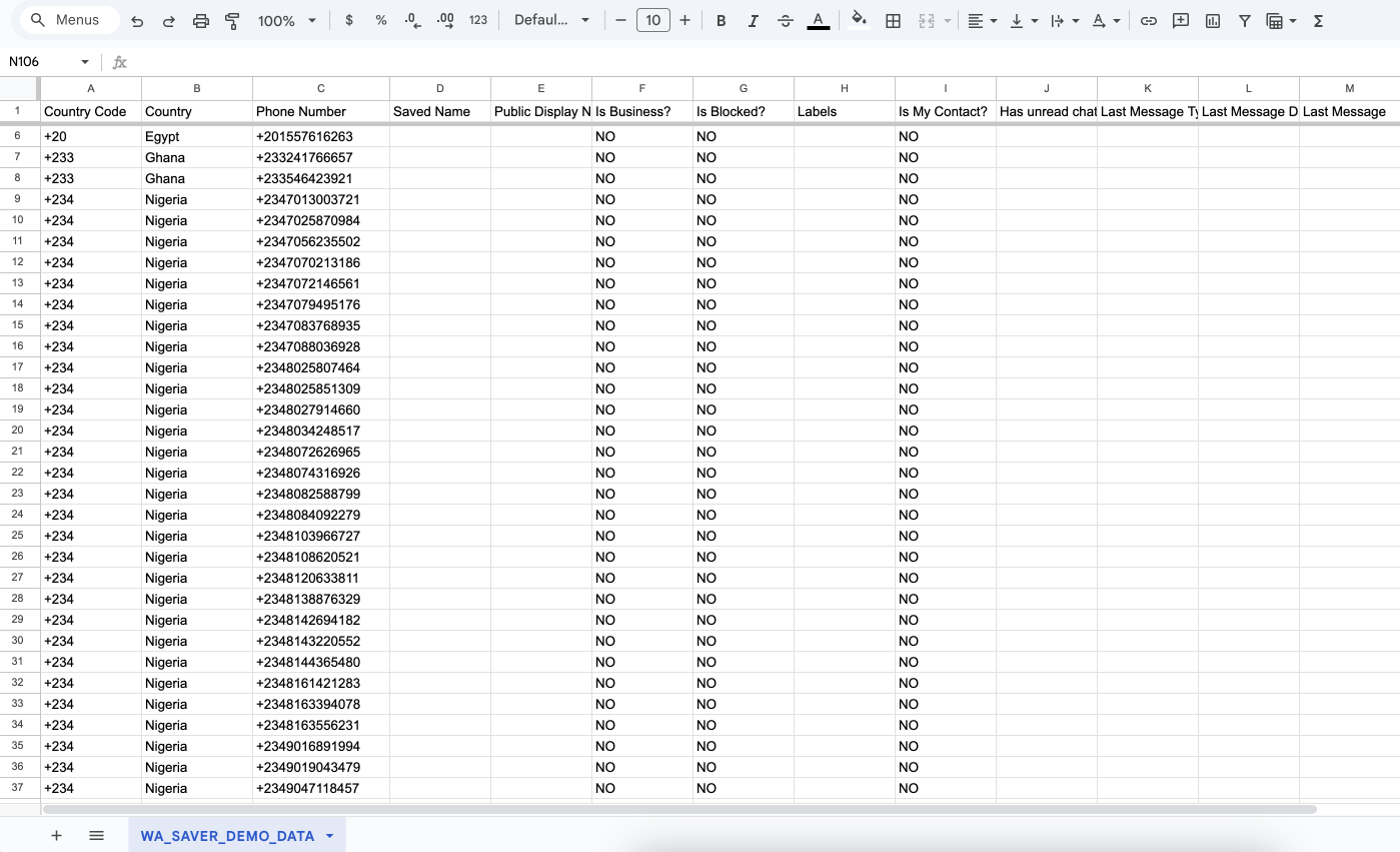 Excel Export Result