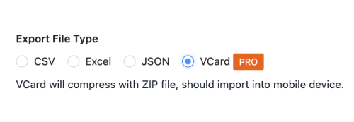 Step 1: Select vCard Format